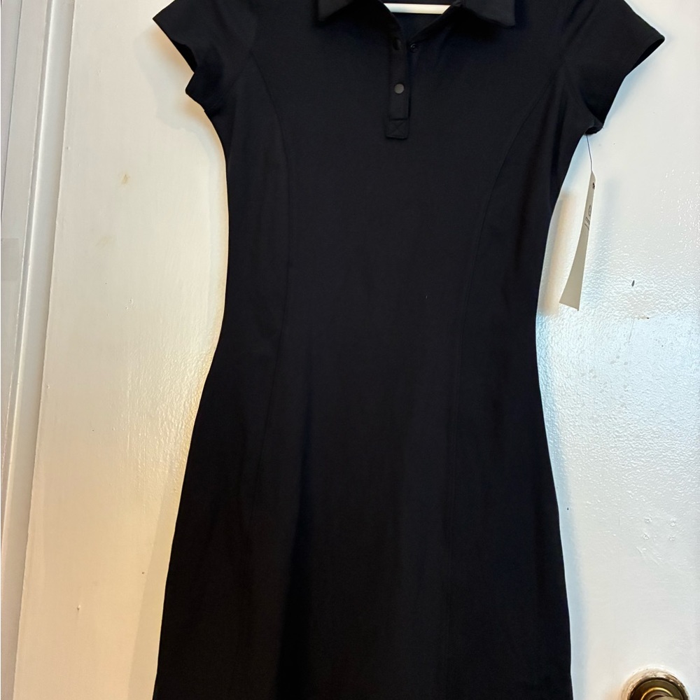 Mono B Elegant Black Polo Mini Dress